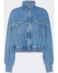 Max Mara - Oversized Denim Bomber Jacket - Lyst