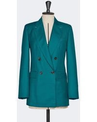 Max Mara - Blazer Con Cierre Cruzado De Doble Botón De Lana, Mohair Y Seda - Lyst