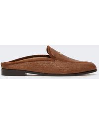 Max Mara - Raffia-Effect Canvas Mules - Lyst