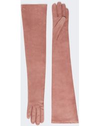 Max Mara - Extralange Handschuhe Aus Wildleder - Lyst