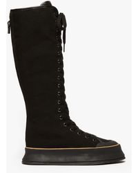 Max Mara - Canvas Lace-up Boots - Lyst