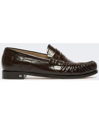 Max Mara - Loafer Aus Leder Mit Kroko-Print - Lyst