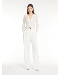 Max Mara - Wool And Silk Sweater With Polo Shirt Collar - Lyst