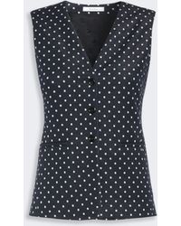 Max Mara - Polka Dot Wool And Viscose Jersey Waistcoat - Lyst