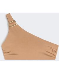 Max Mara - Shiny Jersey One-Shoulder Bikini Top - Lyst