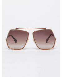 Max Mara - Oversized Metallic Sunglasses - Lyst