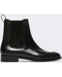 Max Mara - Chelsea-Stiefeletten Aus Leder - Lyst