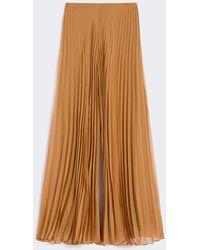 Max Mara - Plissé-Pleated Chiffon Trousers - Lyst
