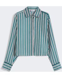 Max Mara - Printed Silk Cropped Shirt - Lyst