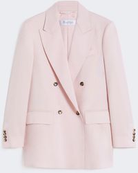 Max Mara - Blazer Con Cierre Cruzado De Doble Botón De Lana, Mohair Y Seda - Lyst