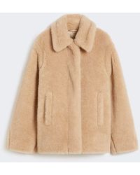 Max Mara - Crop-Mantel Aus Teddy, Alpaka Und Wolle - Lyst