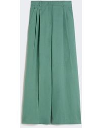 Weekend by Maxmara - Viscose And Linen Wide-Leg Trousers - Lyst