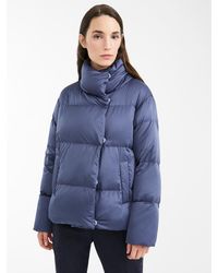 Max Mara Water-repellent Satin Coat - Blue