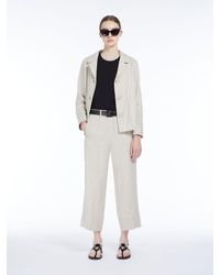 Max Mara - Linen And Cotton Basketweave Jacket - Lyst