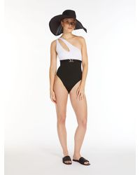 Max Mara - Jersey One-shoulder Swimsuit - Lyst
