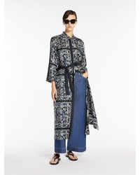 Max Mara - Printed Silk Dress With Belt - Lyst