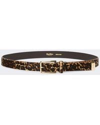 Max Mara - Leopard-Print Pony Hair Belt - Lyst