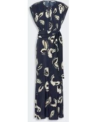 Max Mara - Vestido Largo De Crepé De China Estampado - Lyst