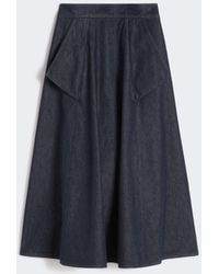 Max Mara - Falda Midi De Algodón Efecto Denim - Lyst