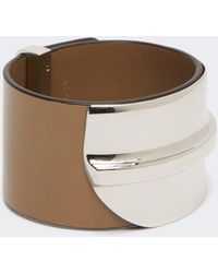 Max Mara - Breites Armband Aus Leder Und Metall - Lyst