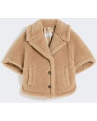 Max Mara - Boxy-Fit Alpaca And Cashmere Teddy Fabric Cape - Lyst