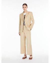 Max Mara - Cotton And Linen Canvas Trousers - Lyst