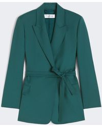 Max Mara - Belted Woollen Cloth Blazer - Lyst