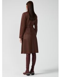 Max Mara Pardessus en cuir nappa plissé - Marron