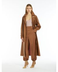 Max Mara - Matt Nappa Leather Trench Coat - Lyst