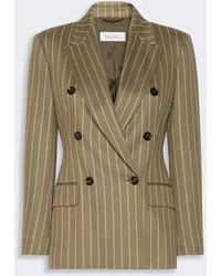 Max Mara - Blazer De Punto Con Motivo De Raya Diplomática Y Cierre Cruzado De Doble Botón - Lyst