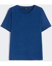 Max Mara - Stretch Linen Jersey Basic T-Shirt - Lyst