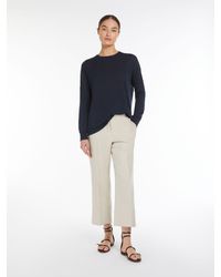 Max Mara - Straight-fit Linen And Cotton Trousers - Lyst
