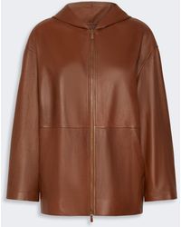 Max Mara - Nappa Leather Jacket With Hood - Lyst