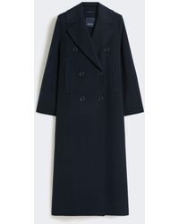 Max Mara - Long Wool Coat With Half-Belt Detail - Lyst