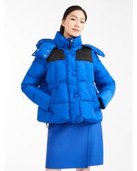 Max Mara Manteau court en taffetas déperlant - Bleu