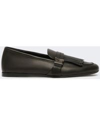 Max Mara - Loafer Aus Leder Mit Fransen - Lyst