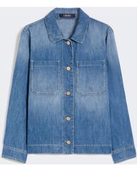 Max Mara - Cotton And Linen Denim Jacket - Lyst