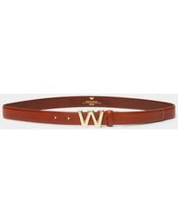 Max Mara - Leather Belt With Logo Buckle - Lyst