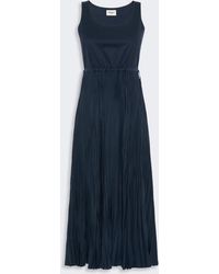 Max Mara - Jersey Dress With A Plissé-Pleated Skirt - Lyst
