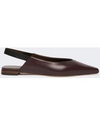 Max Mara - Nappa Leather Flat Slingbacks - Lyst