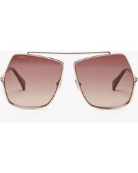 Max Mara - Oversized Metallic Sunglasses - Lyst