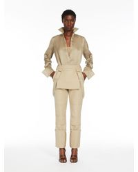 Max Mara - Stretch Cotton Trousers With Braces - Lyst