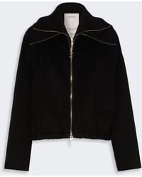 Max Mara - Pure Wool Bomber Jacket With Removable Bib - Lyst