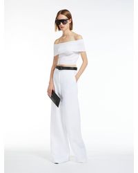 Max Mara - Flowing Viscose And Linen Trousers - Lyst
