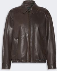 Max Mara - Nappa Leather Bomber Jacket - Lyst