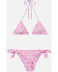 MC2 Saint Barth - Bikini Sarius Triangle Solid Sangallo Fabric - Lyst