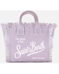 MC2 Saint Barth - Lilac Solid Color Canvas Vanity Mini Bag - Lyst
