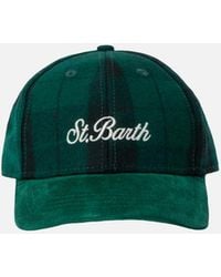 MC2 Saint Barth - Baseball-Cap Aus Wolltartan Mit Cord-Schirm Und Gesticktem Logo - Lyst