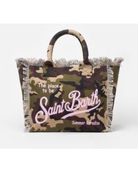 MC2 Saint Barth - Cotton Canvas Vanity Tote Bag With Camouflage Print __Single__ - Lyst