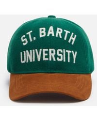 MC2 Saint Barth - Grünes Baseball-Cap Aus Filz Mit Stickerei Der St. Barth University - Lyst